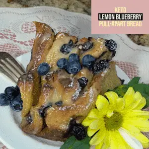 Keto Lemon Blueberry Pull apart Bread finished product