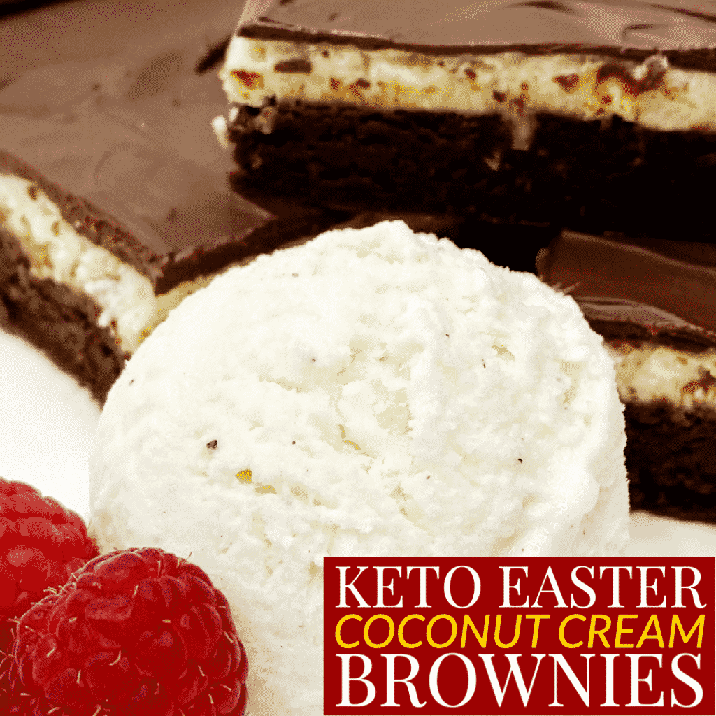 Keto Easter Coconut Cream Brownies