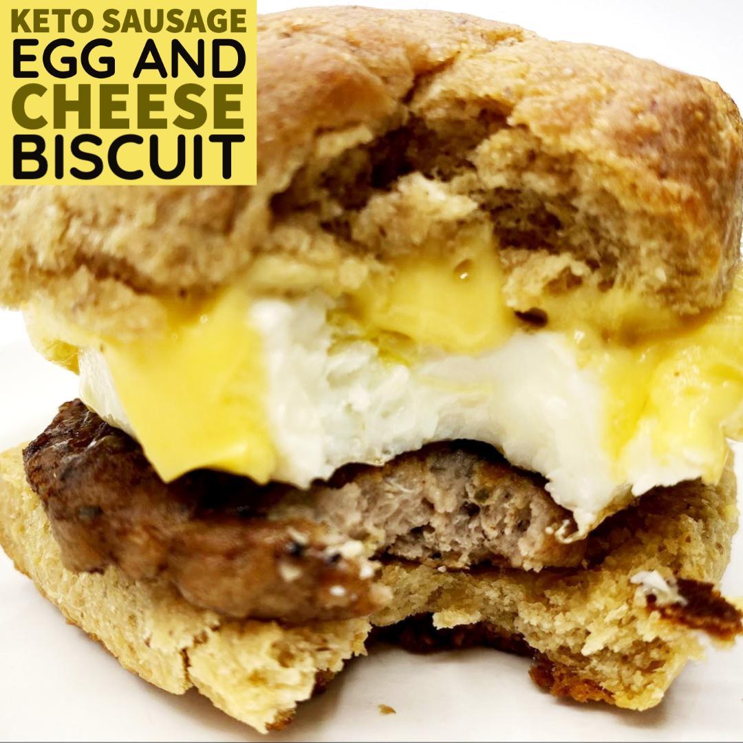 Keto Sausage Egg and Cheese Biscuit