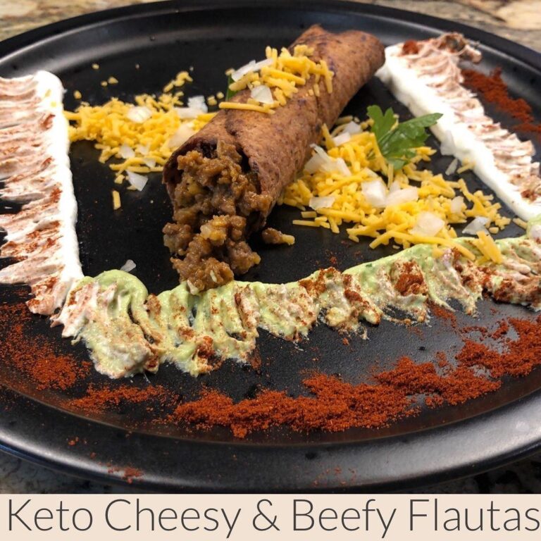Keto Cheesy Beef Flautas