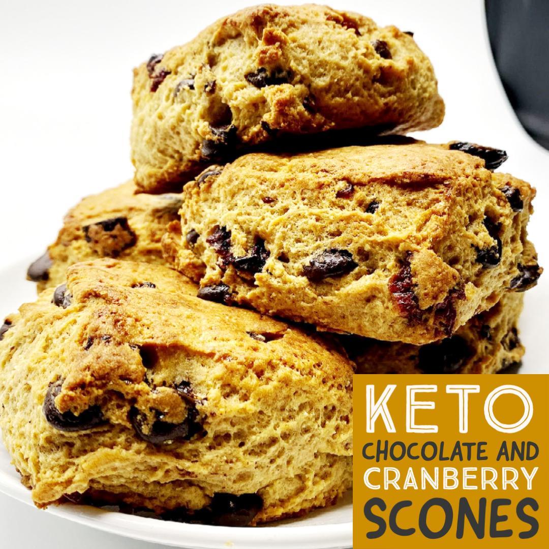 Keto Chocolate and Cranberry Scones