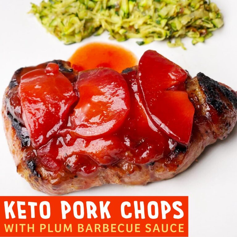 Keto Pork Chops with Plum Barbecue Sauce