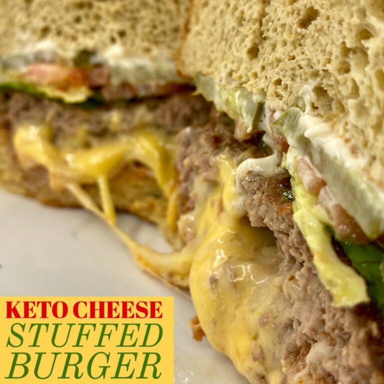 Keto Cheese Stuffed Burger