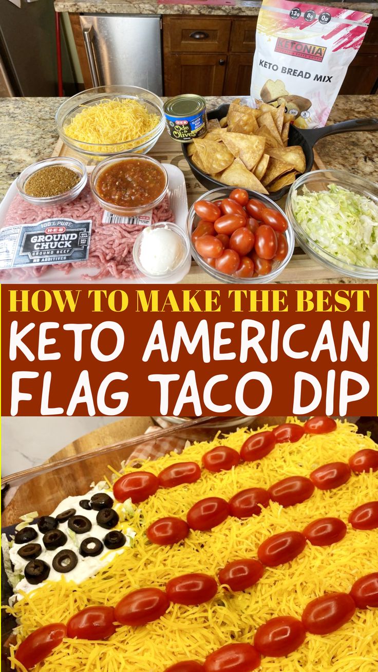 Keto American Flag Taco Dip