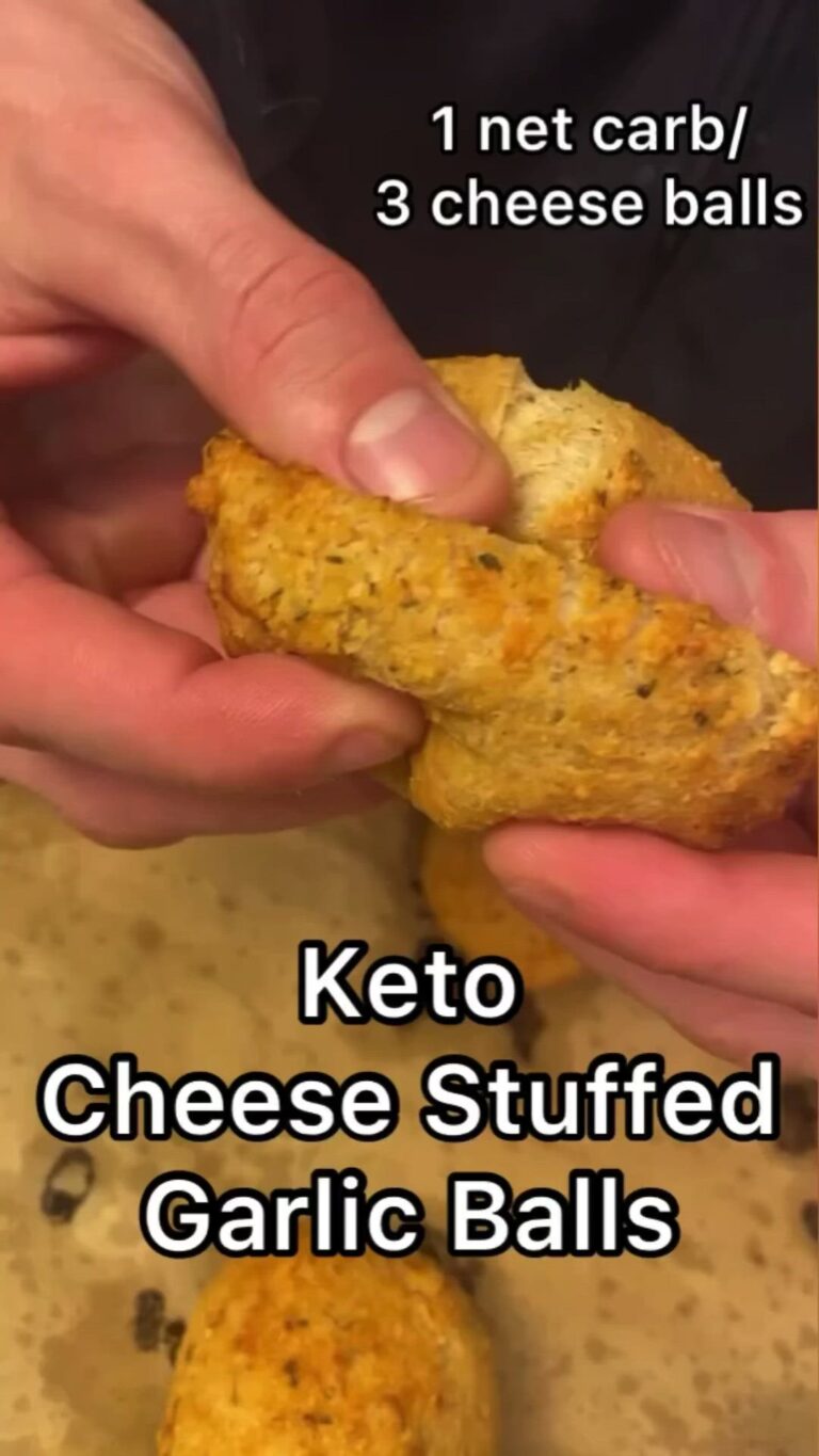 Keto Garlic Stuffed Cheese Balls