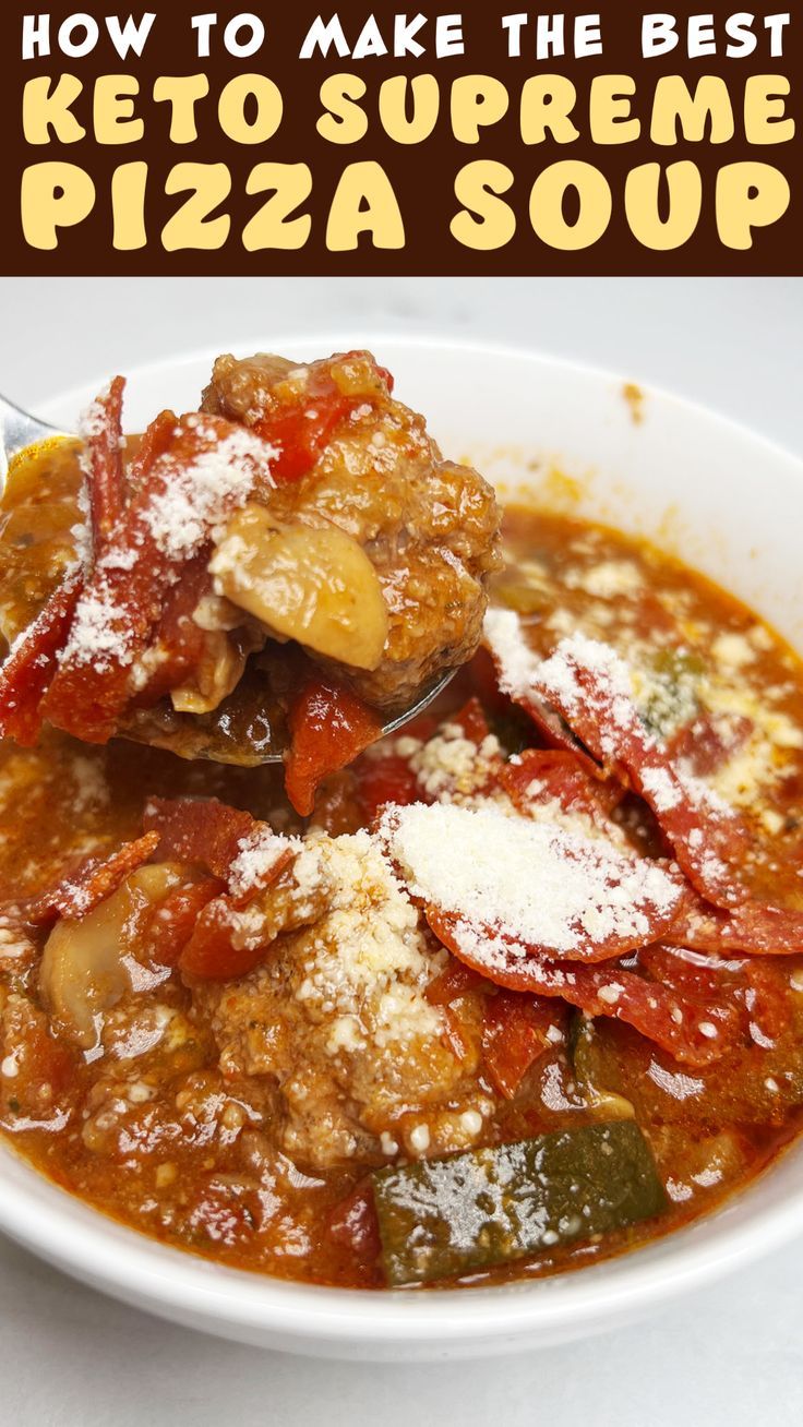 Keto Supreme Pizza Soup