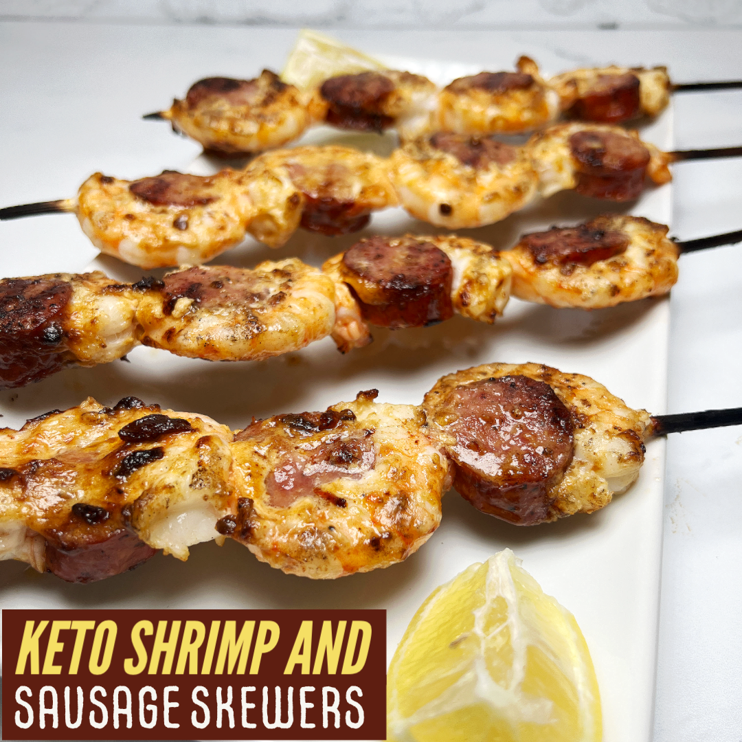 Keto Shrimp and Sausage Skewers