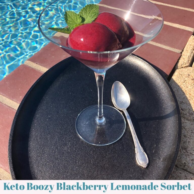 Keto Boozy Blackberry Lemonade Sorbet