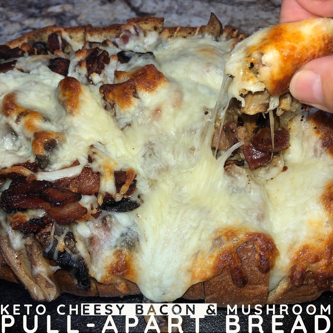 Cheesy Bacon and Mushroom Pull-Apart Bread