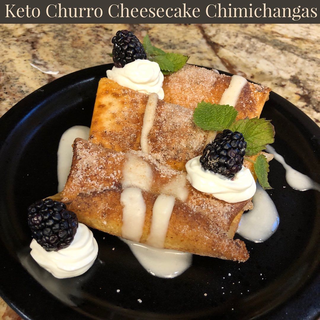 Keto Churro Cheesecake Chimichangas