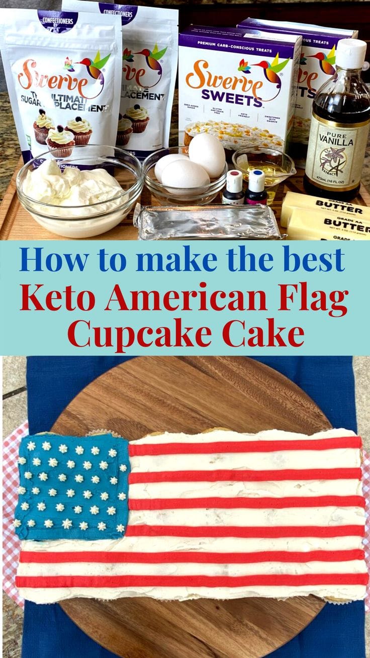 Keto American Flag Cupcake Cake