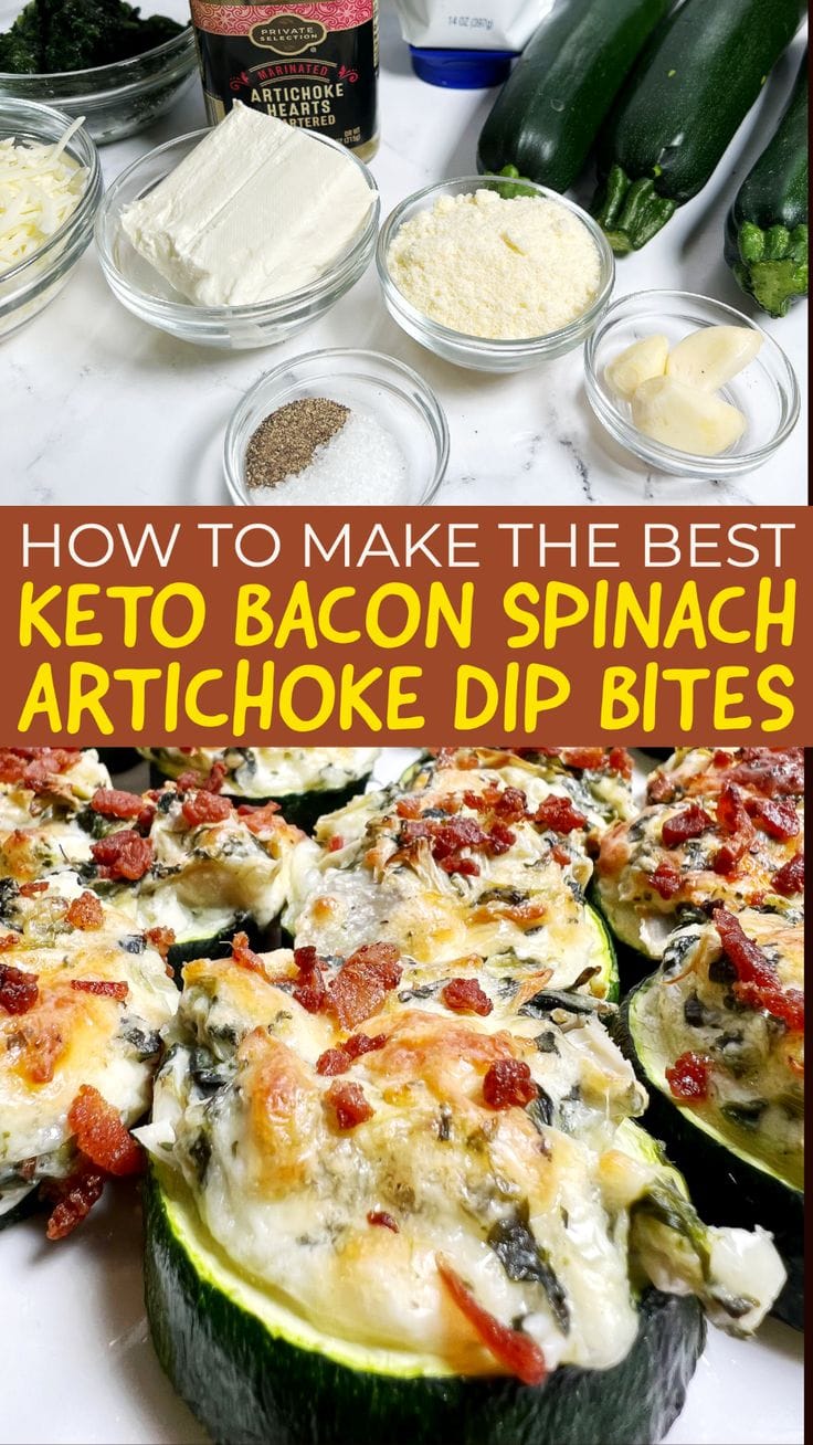 Keto Bacon Spinach Artichoke Dip Bites