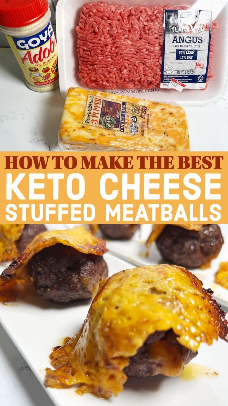 Keto Cheese Stuffed Meatballs