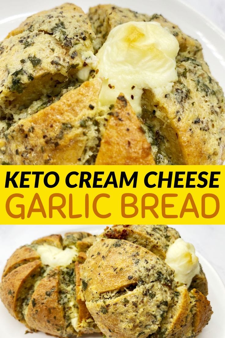Keto Cream Cheese Garlic Bread