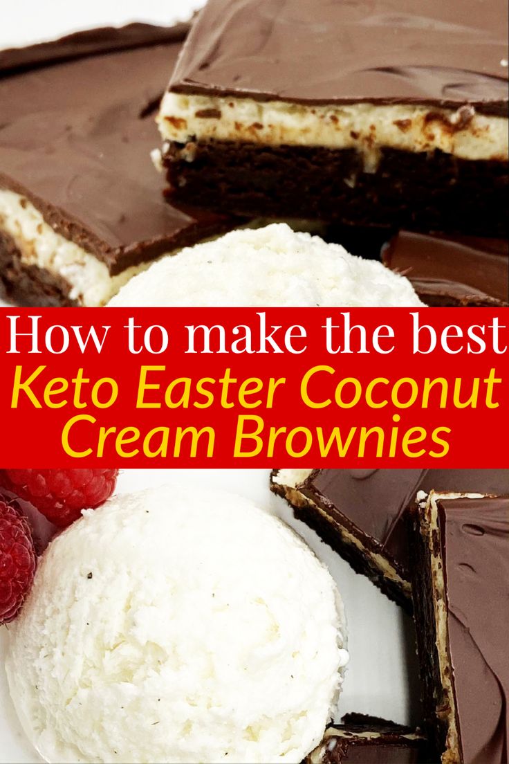 Keto Easter Coconut Cream Brownies